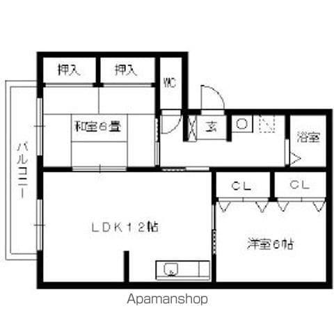 エクセル東櫛原(2LDK/1階)の間取り写真
