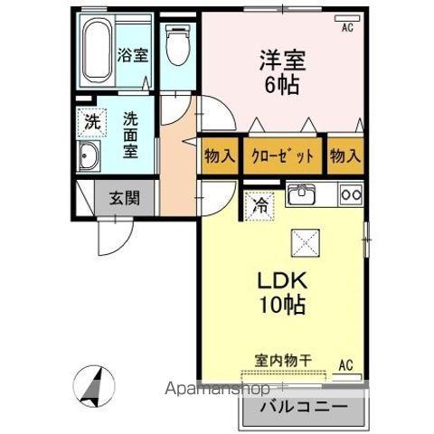 メゾン・ラフィーネC(1LDK/1階)の間取り写真