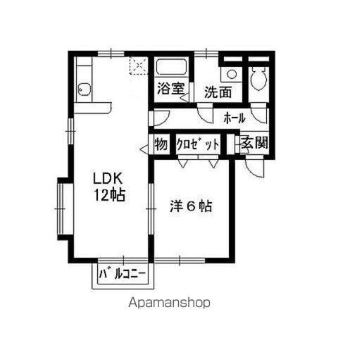 PISO大西(1LDK/2階)の間取り写真