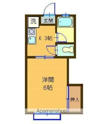 コーポ鎌田A(1K/1階)の間取り写真