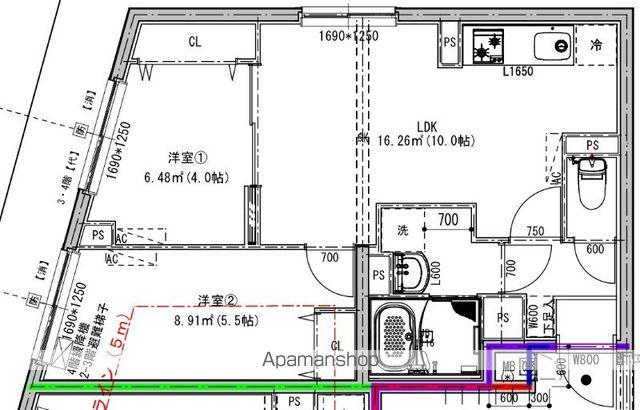 G.T.A. 中野坂上(2LDK/2階)の間取り写真
