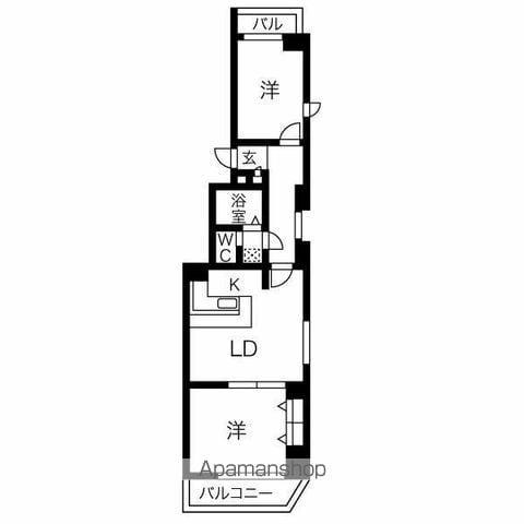 レインボー千代田橋(2LDK/4階)の間取り写真