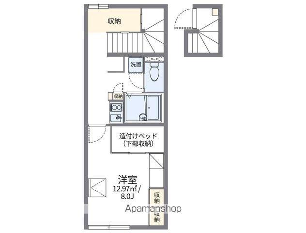 レオパレス学校町(1K/2階)の間取り写真