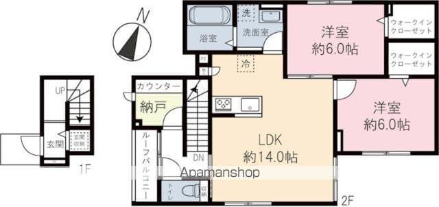 WTAコーポ(2SLDK/2階)の間取り写真