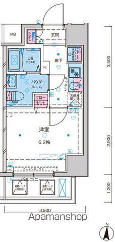 GENOVIA京成立石ⅡSKYGARDEN(1K/8階)の間取り写真