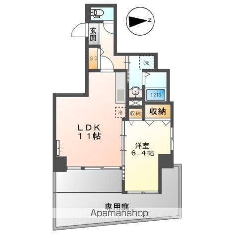 GRAND CHAINON金山(1LDK/1階)の間取り写真