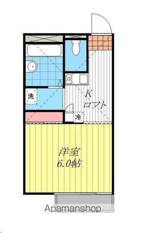 シェブー畑寺(1K/2階)の間取り写真