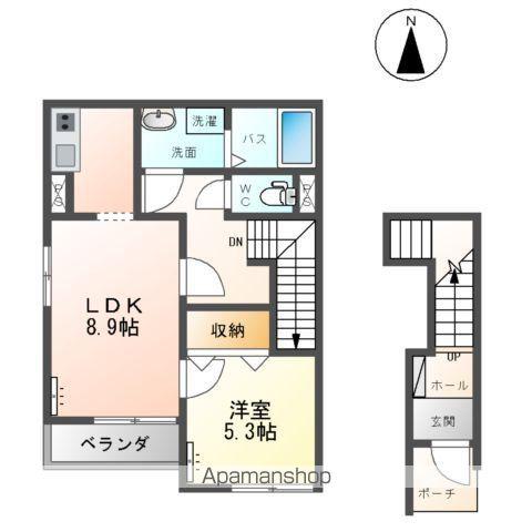 エルシオンⅡ(1LDK/2階)の間取り写真