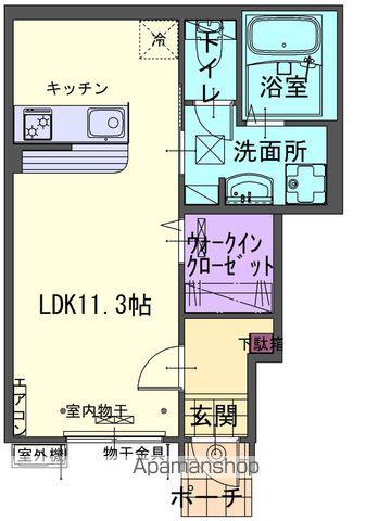 WICKⅡ(ワンルーム/1階)の間取り写真