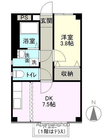 オアーゼ神林(1DK/2階)の間取り写真