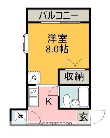 ベルネージュ(ワンルーム/2階)の間取り写真