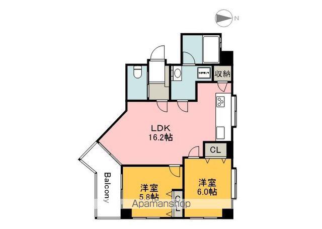 サウスウエストプラザ(2LDK/11階)の間取り写真