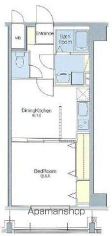 紺印弓町(1DK/6階)の間取り写真