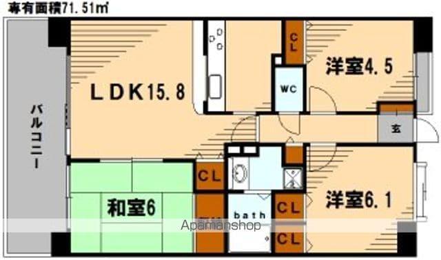 ルリエ大船(3LDK/3階)の間取り写真