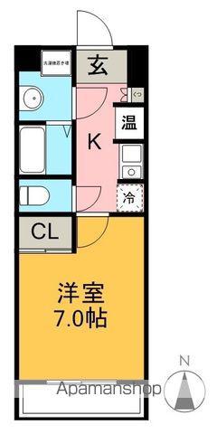 ラフィネ多屋Ⅱ(1K/2階)の間取り写真