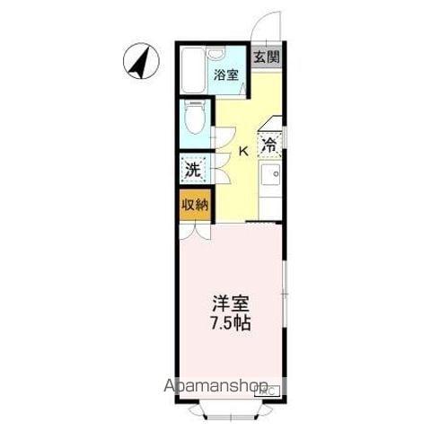 クリスタル大学南(1K/1階)の間取り写真