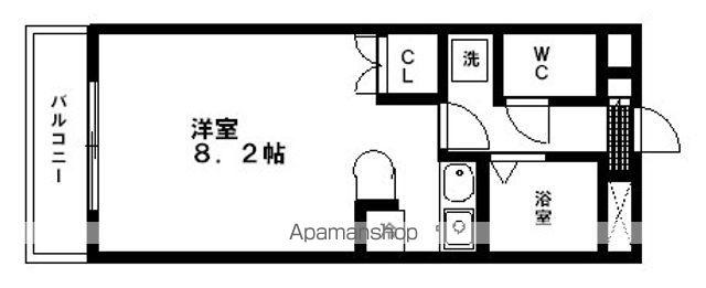 エクステリアJIN川内(ワンルーム/2階)の間取り写真