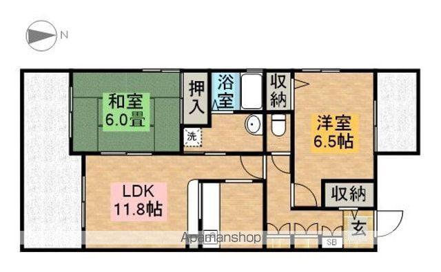 シティガーデン善進本町(2LDK/4階)の間取り写真