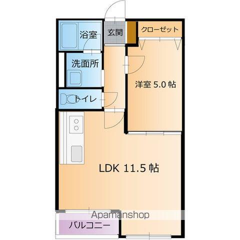 HEARTFULCLIO(1LDK/2階)の間取り写真