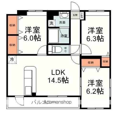 グランセレッソ(3LDK/2階)の間取り写真
