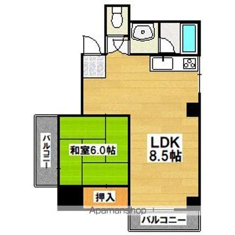 ローレルハウス北畠(1LDK/4階)の間取り写真
