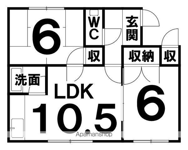 大島マンションB(2DK/2階)の間取り写真