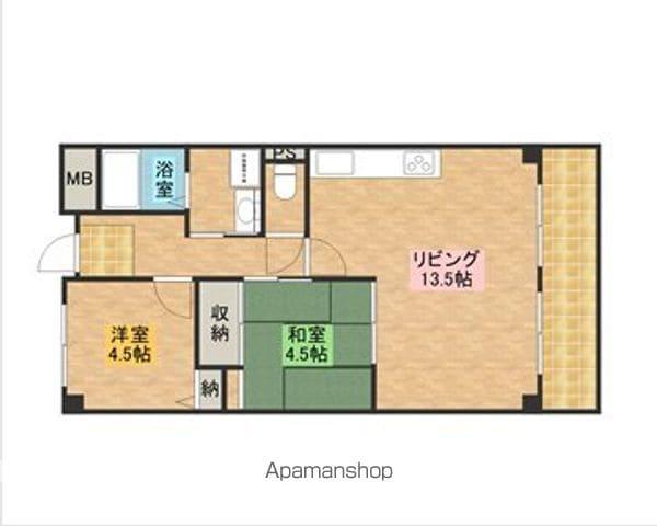 サラスバティ肥子(2LDK/4階)の間取り写真