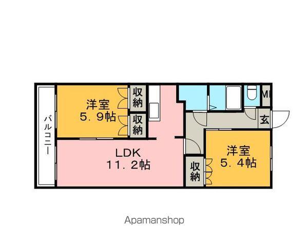 ローズマリーⅠ(2LDK/1階)の間取り写真