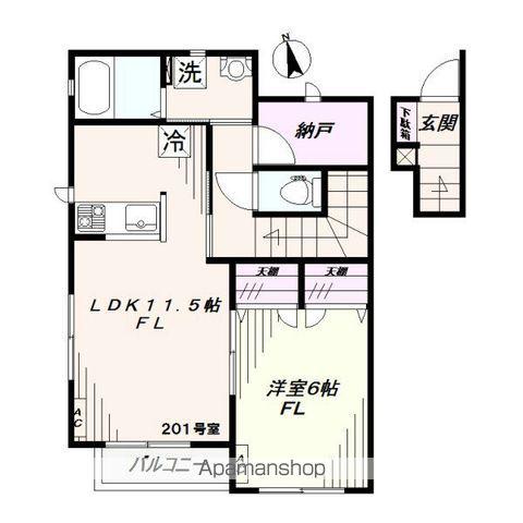 フルール ジューン デ メジロ(1LDK/2階)の間取り写真