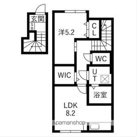 アクアフィオーレ江南(1LDK/3階)の間取り写真