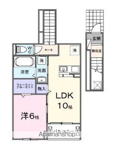 ノース圓 はる(1LDK/2階)の間取り写真