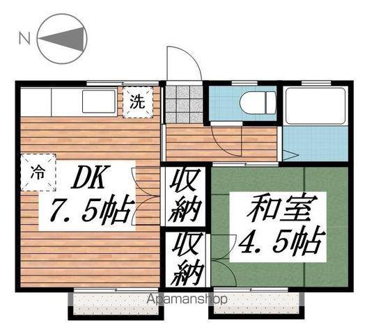 コウラックスシティ13(1DK/2階)の間取り写真