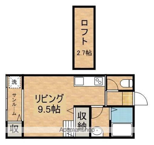 ヴィラローズ体育大学前(ワンルーム/2階)の間取り写真