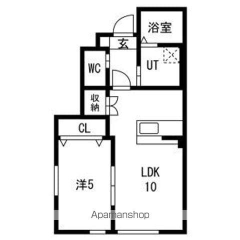 TX前沢 A(1LDK/1階)の間取り写真