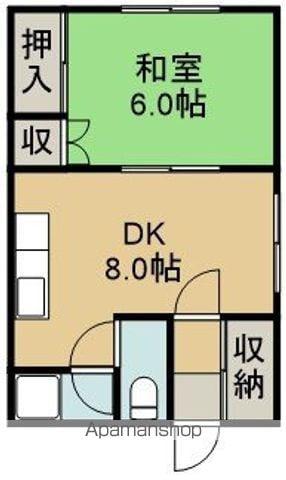 コーポみなと(1DK/1階)の間取り写真