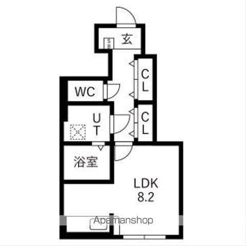 アクアフィオーレ江南(1K/1階)の間取り写真