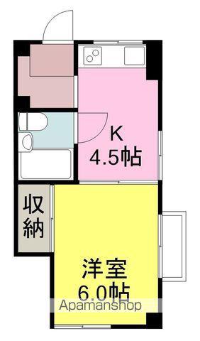 ホワイトマンション(1DK/1階)の間取り写真