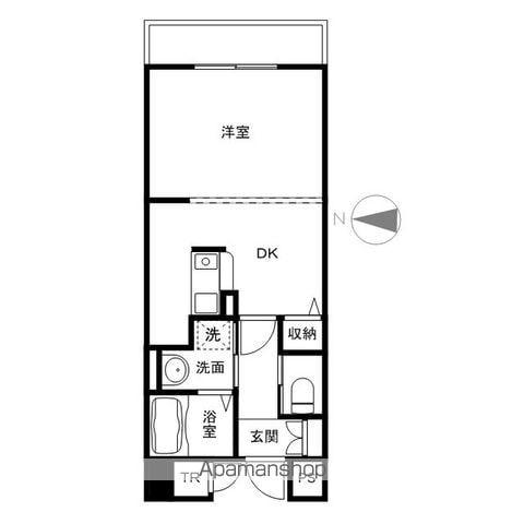 パールヒルズ入江町(1DK/2階)の間取り写真