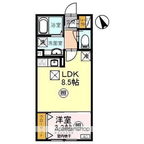 パーシモンⅢ(1LDK/1階)の間取り写真