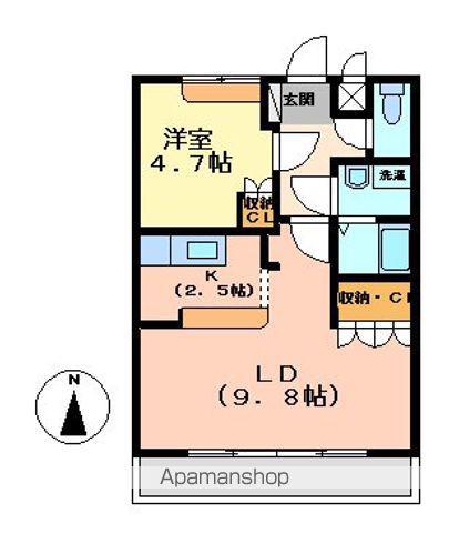 メゾン・ド・シャルマン(1LDK/2階)の間取り写真