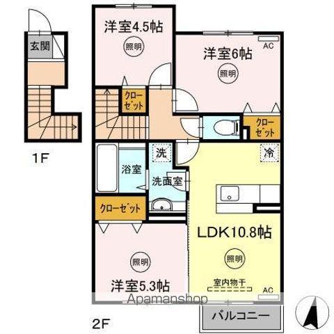 リーベクオーレ(3LDK/2階)の間取り写真