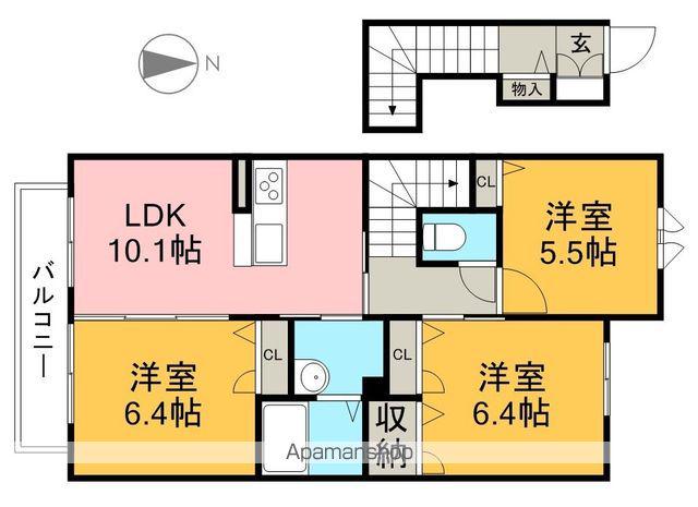 シャーメゾン ラ・フレーズC棟(3LDK/2階)の間取り写真