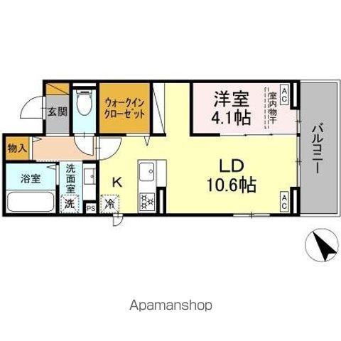 CRADLE(1LDK/2階)の間取り写真