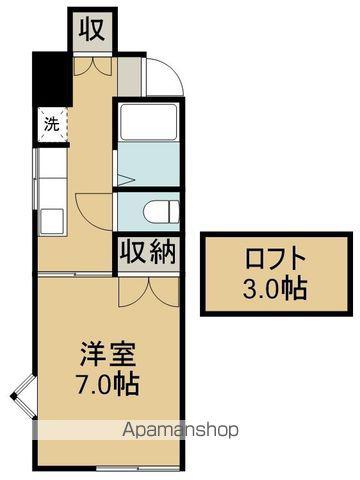 プリンスコートオークD棟(1K/2階)の間取り写真