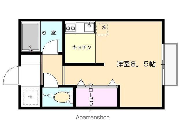 サカモトウエストⅠ(ワンルーム/1階)の間取り写真