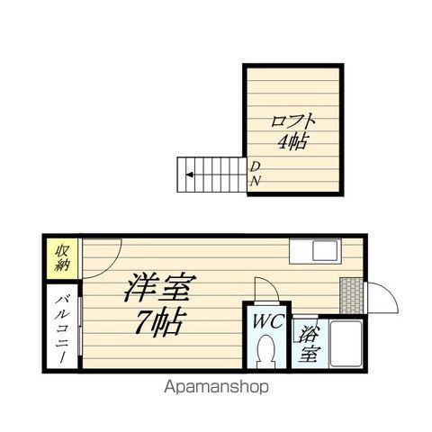 セレナ大橋(ワンルーム/1階)の間取り写真