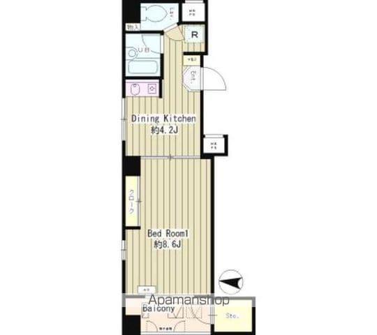 リメール三鷹(1DK/4階)の間取り写真