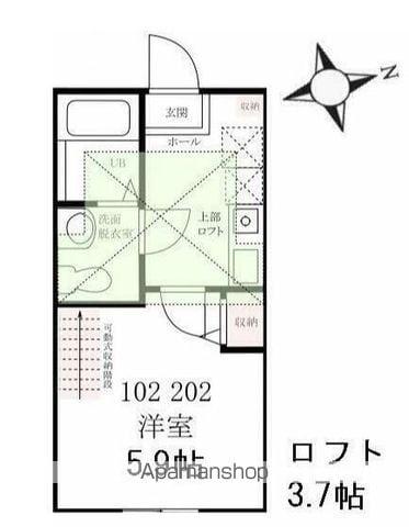 ハーミットクラブハウスエスカリエ反町(1K/1階)の間取り写真