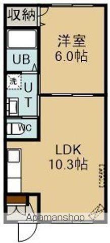 ユニBOX2(1LDK/5階)の間取り写真