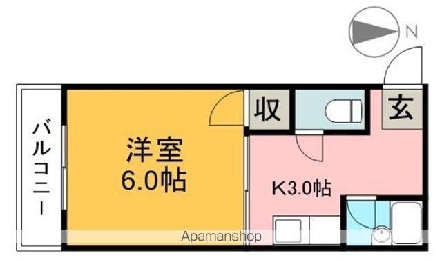 大西コーポⅡ(1K/3階)の間取り写真